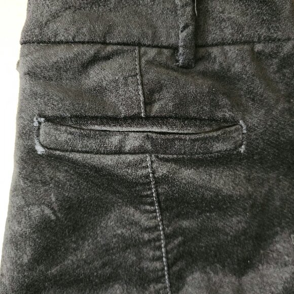 Anthropologie The Essential Slim Womens Velour Velvet Pants Black Stretch Size 2 - Picture 11 of 12